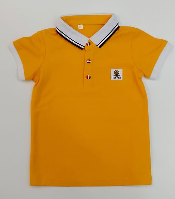 Zebra Mustard Kids Polo T-shirt