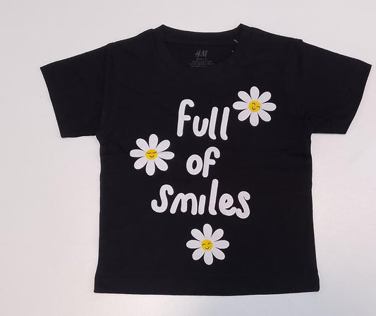 Full of Smiles Kids Cotton T-shirt - Daisy Print