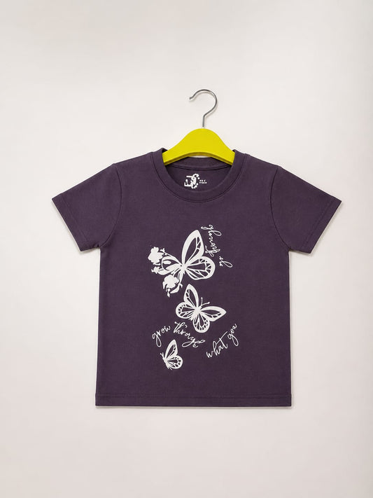 Butterfly Printed Kids Cotton T-shirt