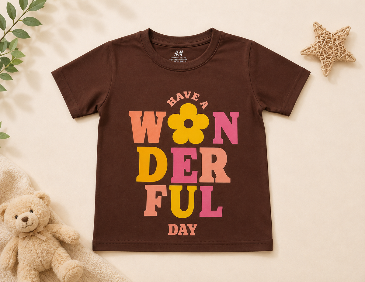 Kids Cotton T-shirt - Floral Print