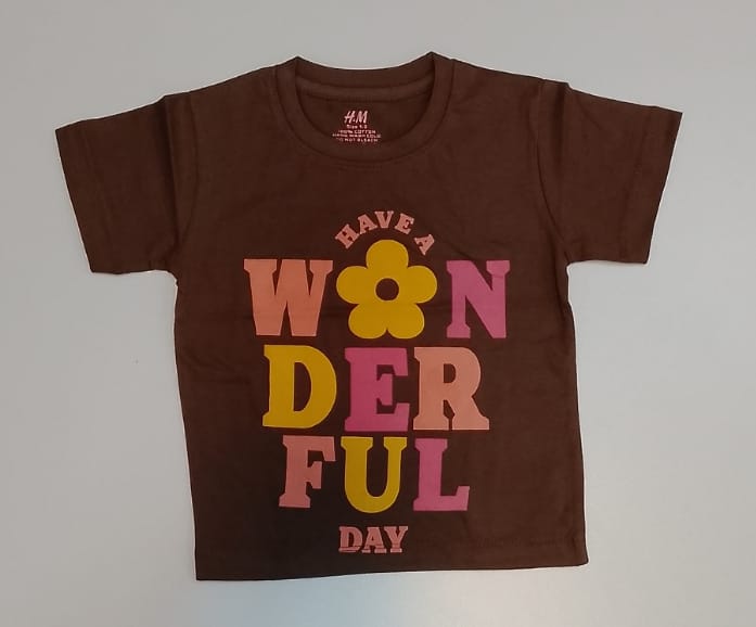 Have A Wonderful Day Kids Cotton T-shirt - Floral Print