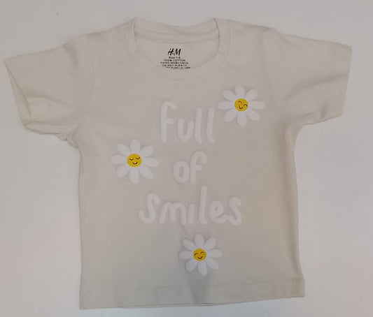 Full of Smiles Kids Cotton T-shirt - Daisy Print