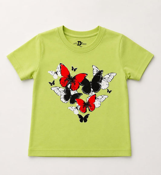 Butterfly Printed Kids Cotton T-shirt