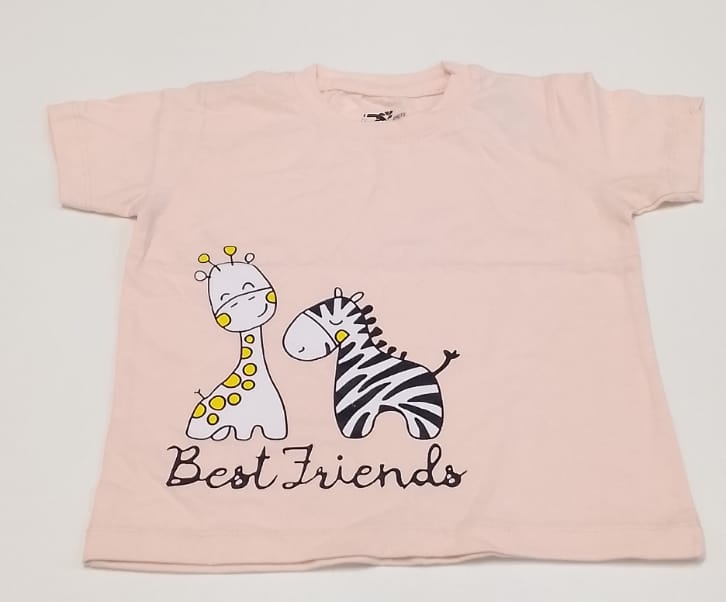 Best Friends Giraffe Zebra Kids Cotton T-shirt
