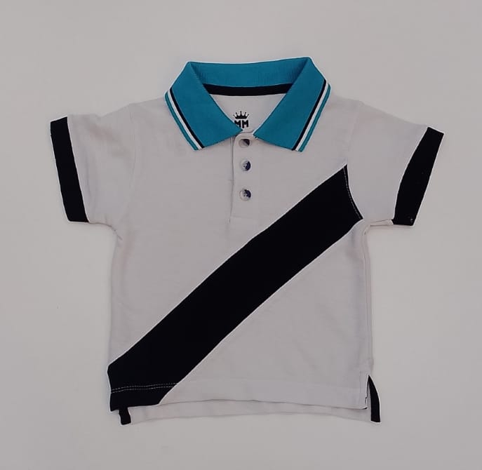 Diagonal Stripe Kids Polo T-shirt