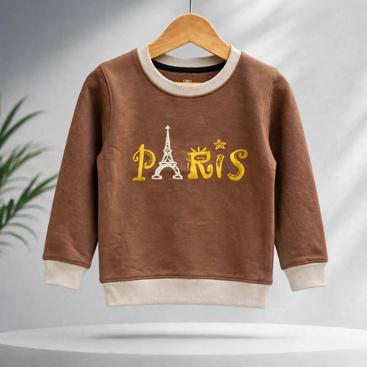 Brown Cotton Crewneck Sweatshirt