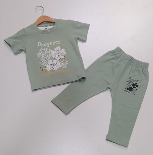 Progress Over Perfection Kids Cotton Set - T-shirt & Trouser