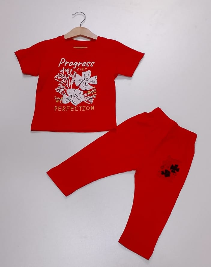 Progress Over Perfection Kids Cotton Set - T-shirt & Trouser