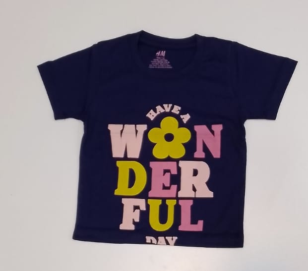 Have A Wonderful Day Kids Cotton T-shirt - Floral Print