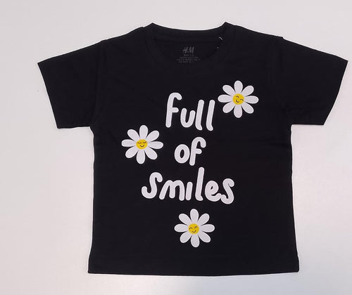 Full of Smiles Kids Cotton T-shirt - Daisy Print