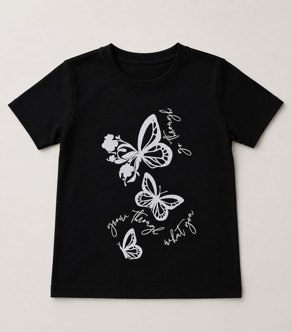 Butterfly Printed Kids Cotton T-shirt
