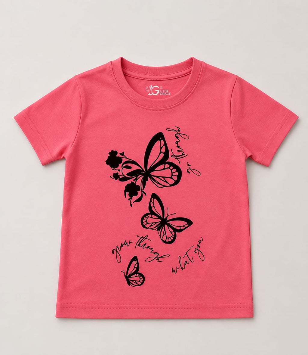Butterfly Printed Kids Cotton T-shirt