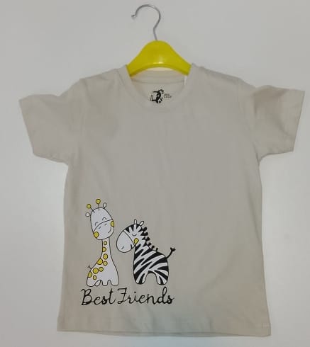 Best Friends Giraffe Zebra Kids Cotton T-shirt